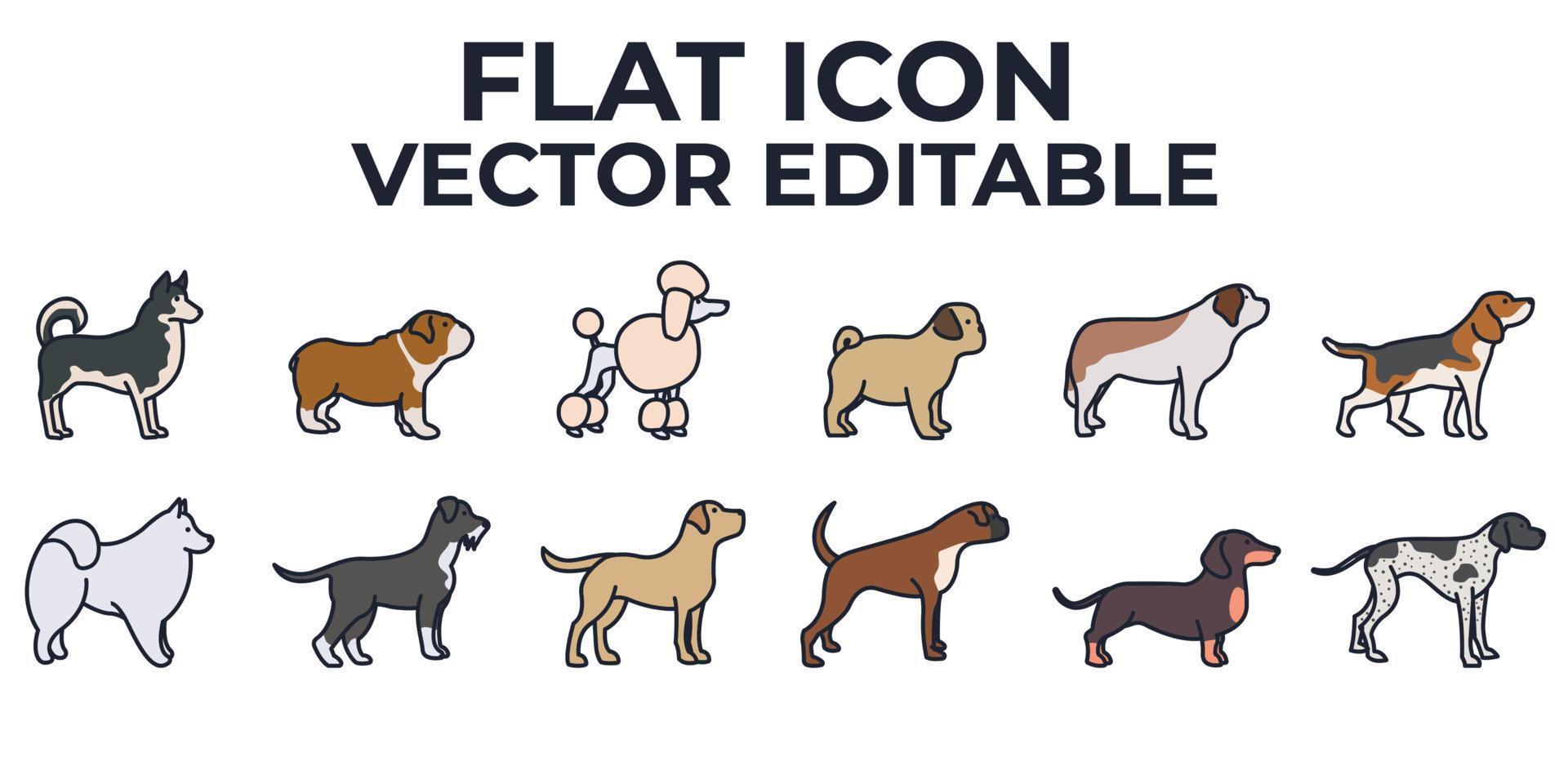 perros establecer plantilla de símbolo de icono para ilustración de vector de logotipo de colección de diseño gráfico y web