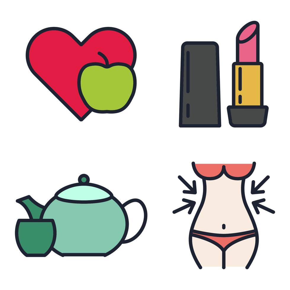 plantilla de símbolo de icono de conjunto de spa y belleza para ilustración de vector de logotipo de colección de diseño gráfico y web