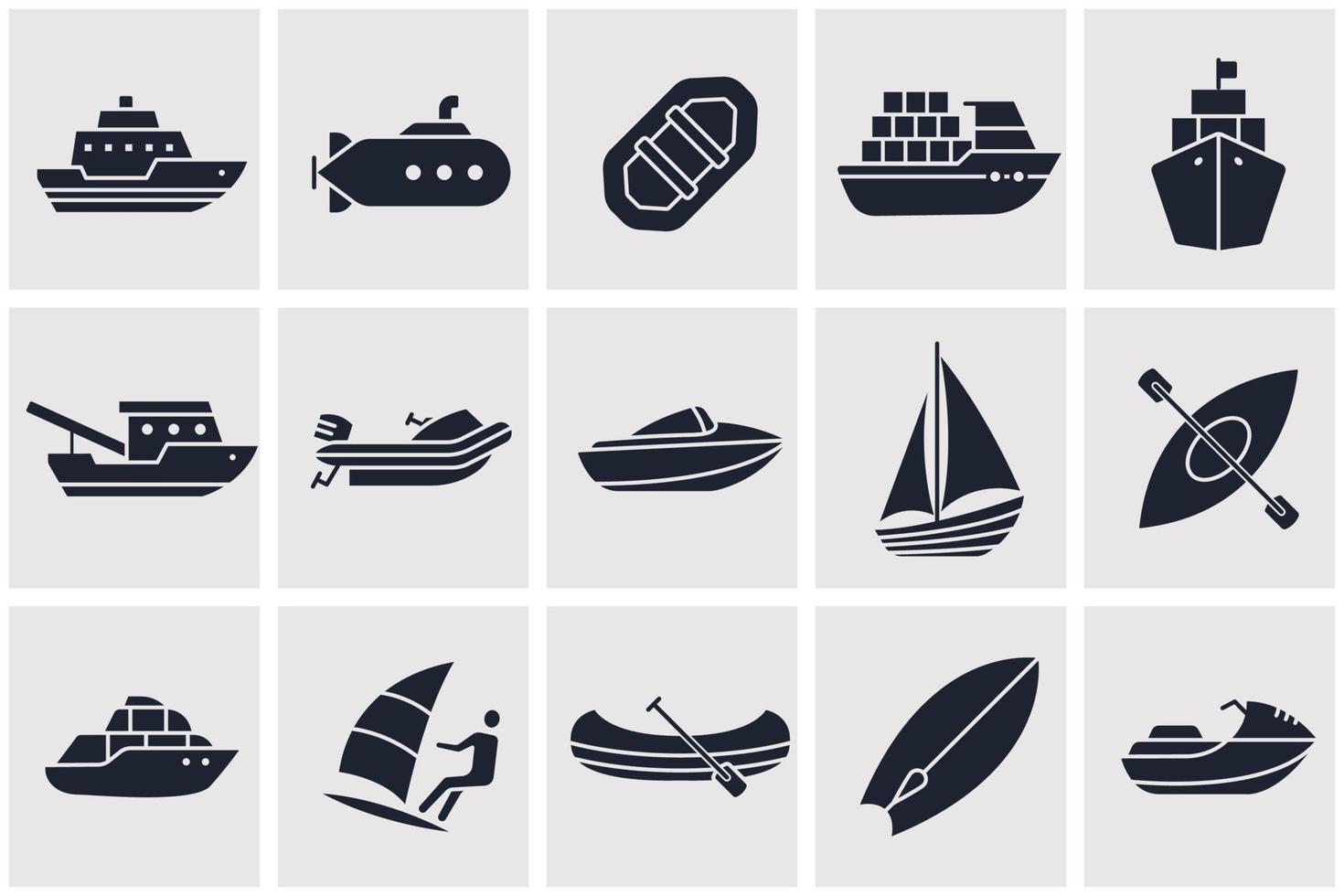 water transportation set icon symbol template for graphic and web design collection logo vector illustration