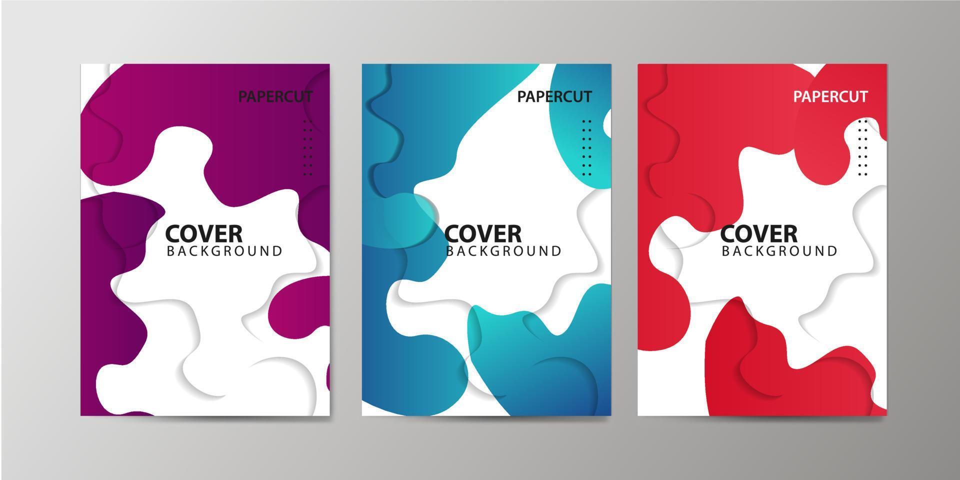 Modern abstract colorful cover set. Gradient shape composition. Eps10 vector