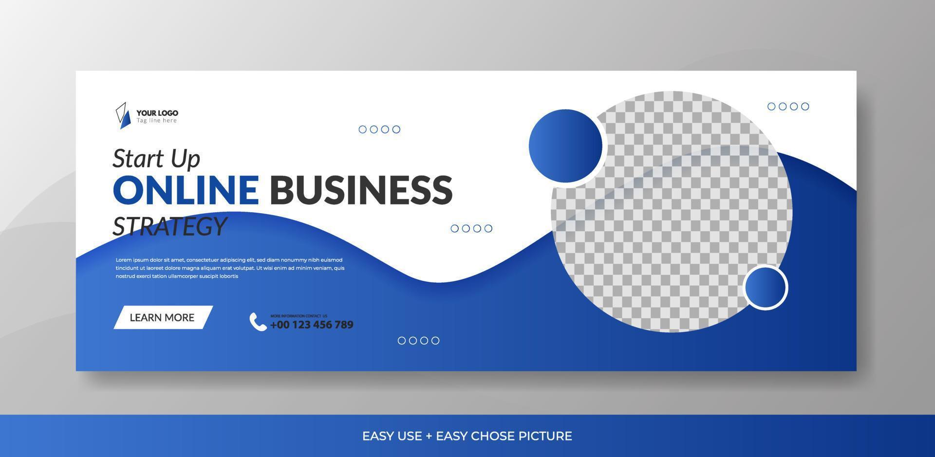 Business sosial media web banner template design background vector