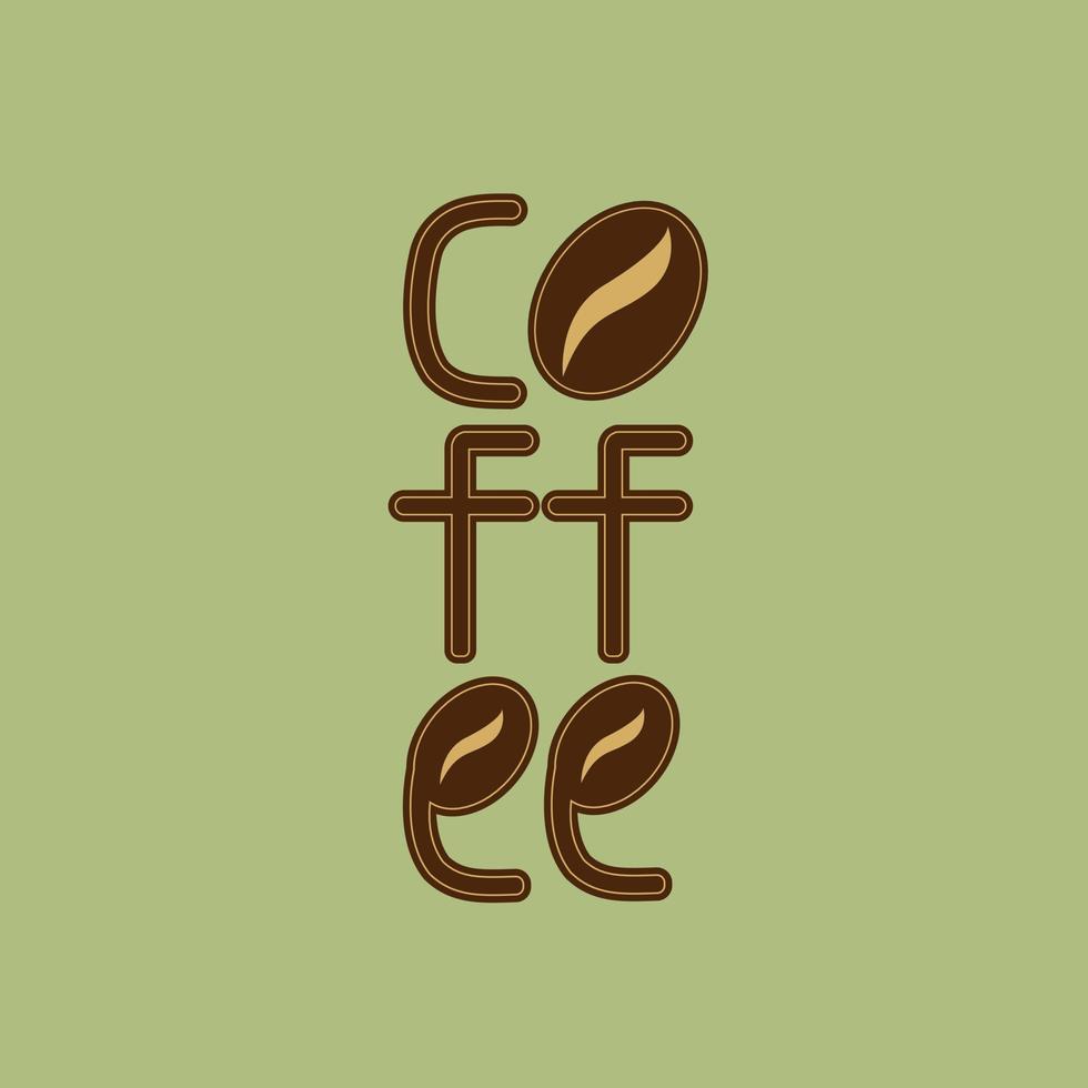 logotipo de café con grano de café para cafetería vector