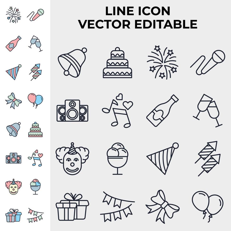 Party elements set icon symbol template for graphic and web design collection logo vector illustration