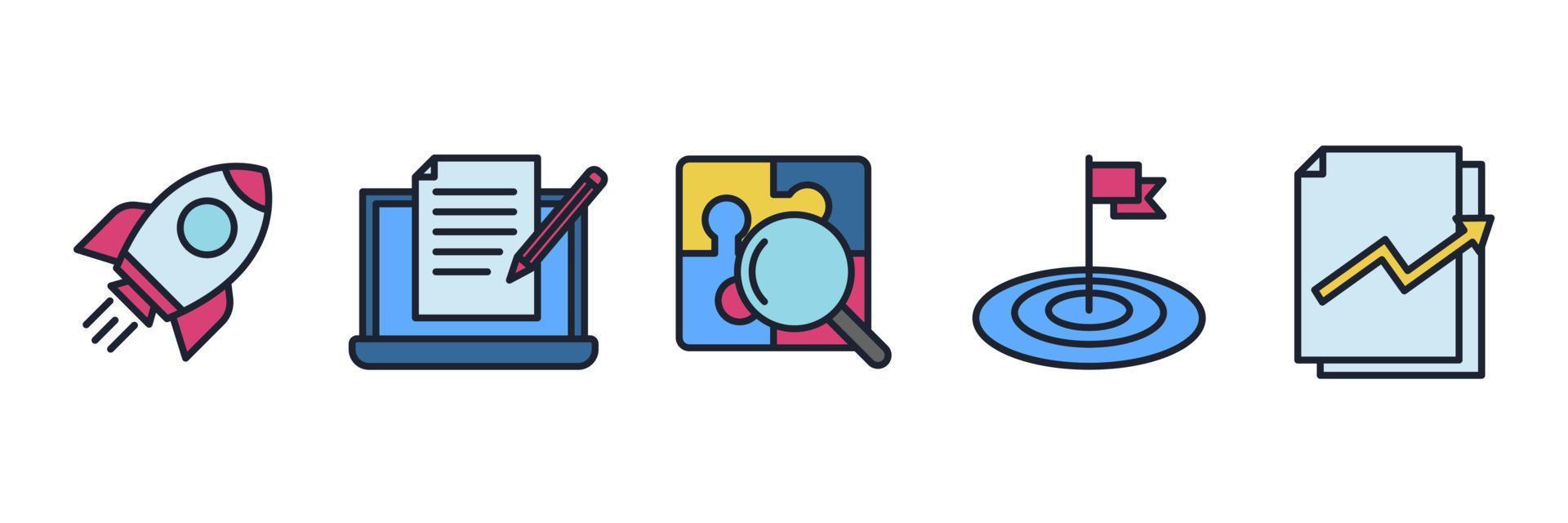 business, digital marketing set icon symbol template for graphic and web design collection logo vector illustration