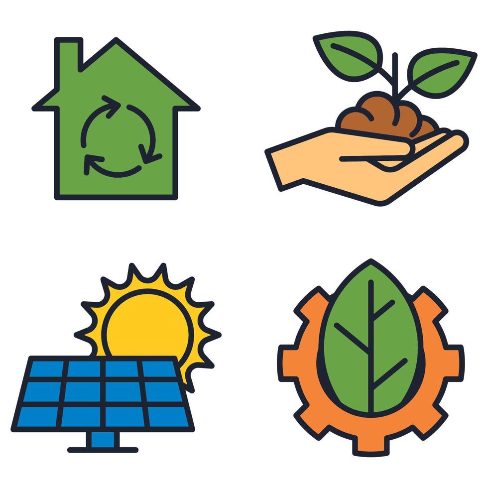 Eco friendly. ecology set icon symbol template for graphic and web design collection logo vector illustration