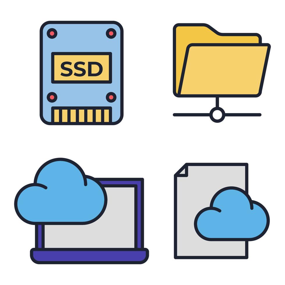 hosting set icon symbol template for graphic and web design collection logo vector illustration