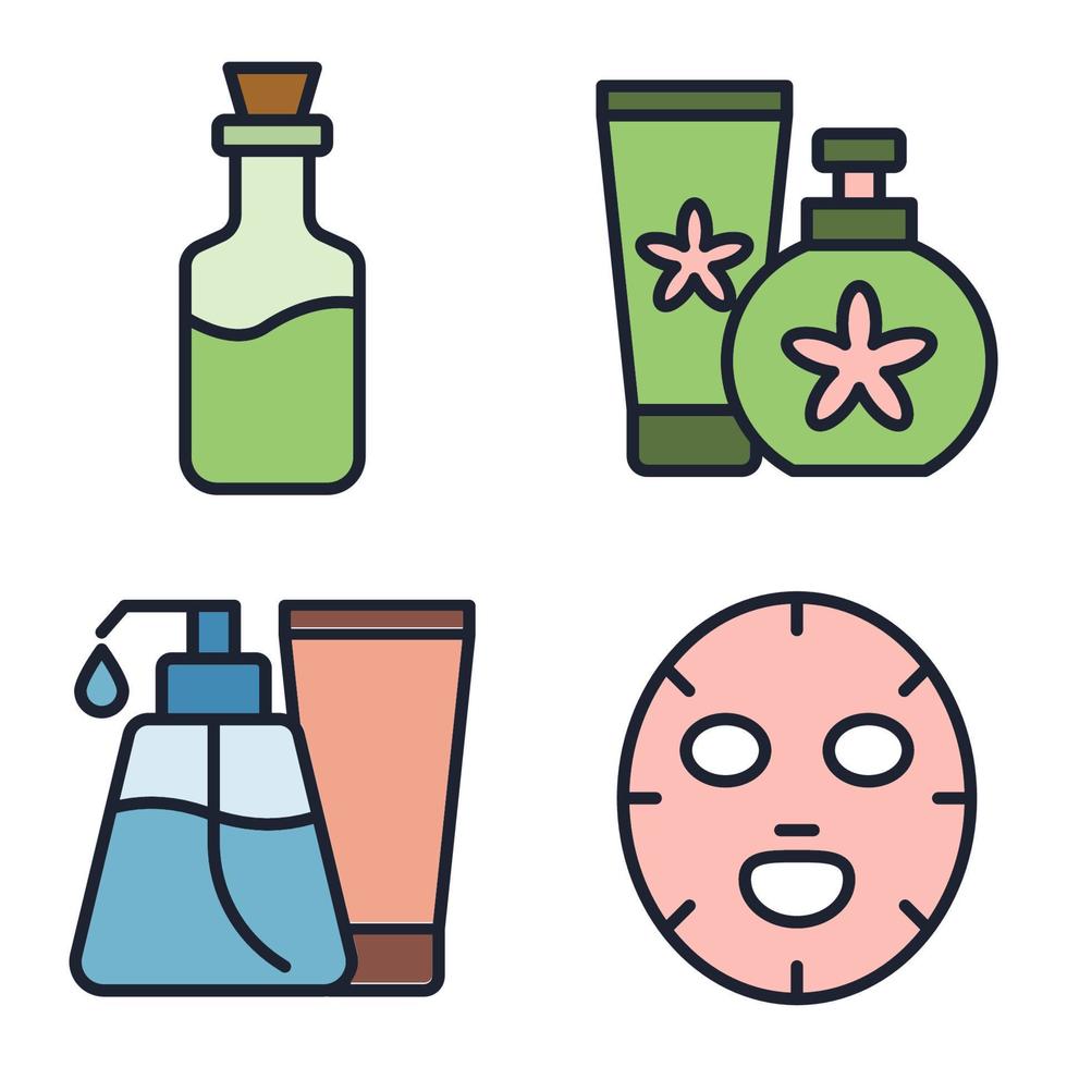 plantilla de símbolo de icono de conjunto de spa y belleza para ilustración de vector de logotipo de colección de diseño gráfico y web