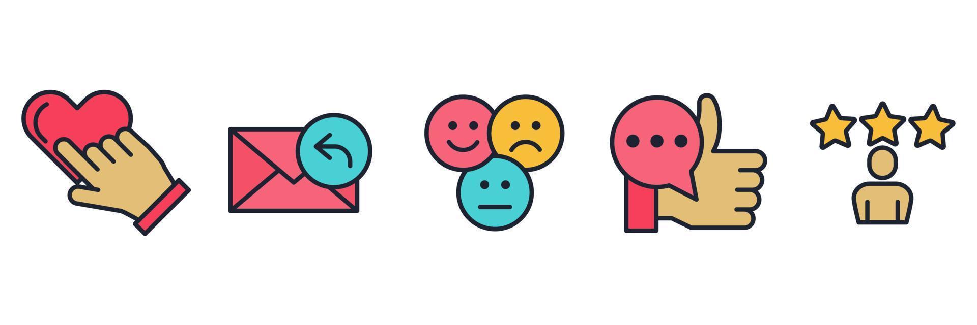 Testimonials feedback set icon symbol template for graphic and web design collection logo vector illustration
