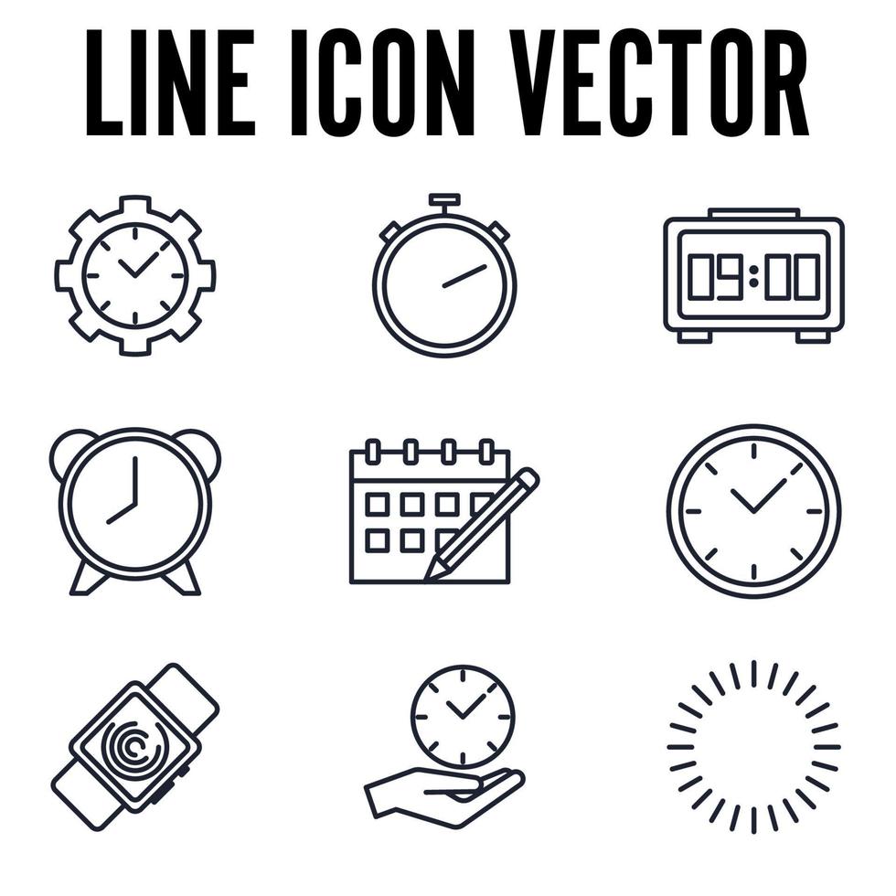 plantilla de símbolo de icono de configuración de tiempo para ilustración de vector de logotipo de colección de diseño gráfico y web