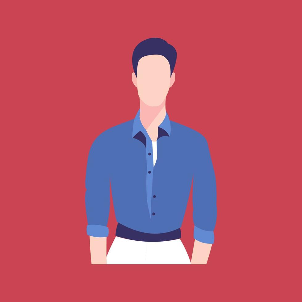 Vector illustration in flat style. Male cartoon character in a business