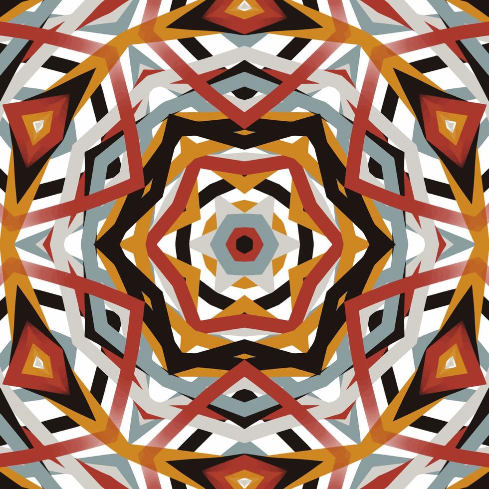 Fondo de patrón de mandala sin costuras, caleidoscopio decorativo ornamental de patrón simétrico auténtico étnico abstracto vector