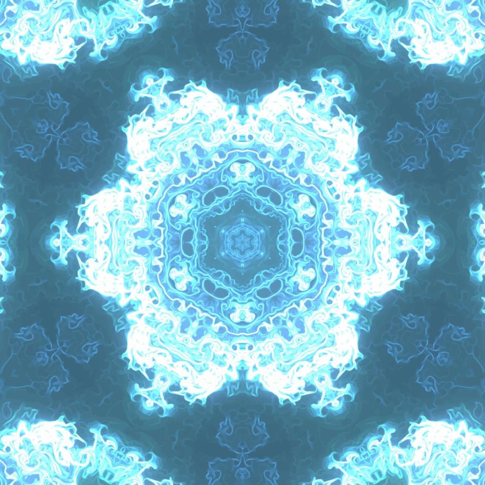 Abstract shining space star. Snowflake on a blue background vector
