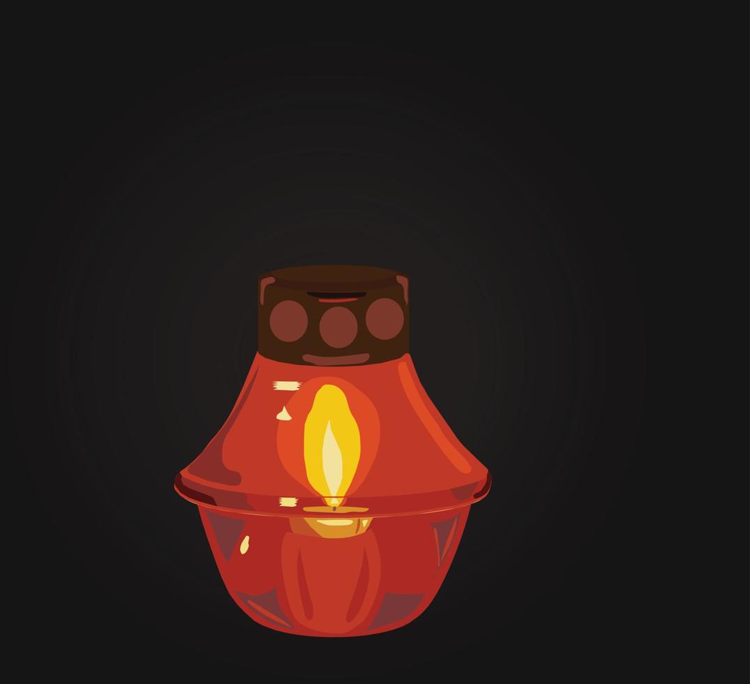 Candle in the dark. vector