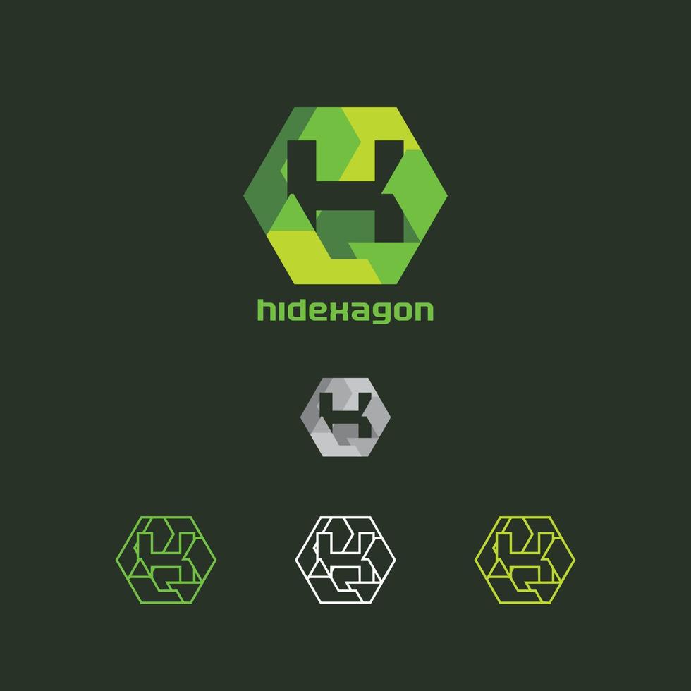 letter h in abstract hexagon logo vector