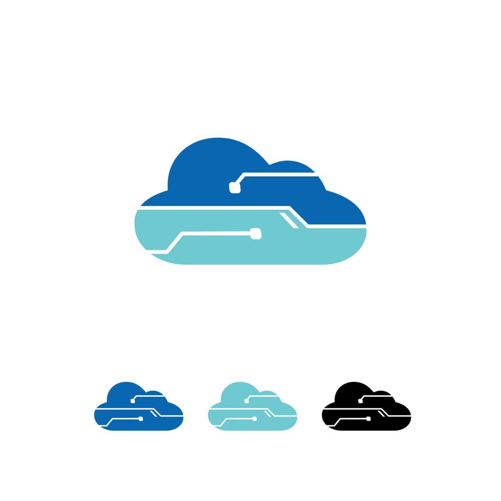 icono o logotipo de tecnología en la nube vector