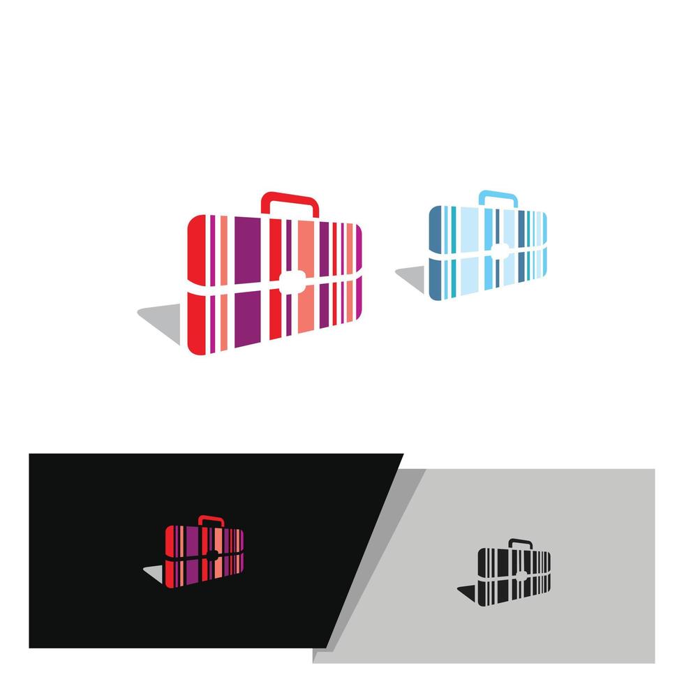 colorful suitcase with stripes vector