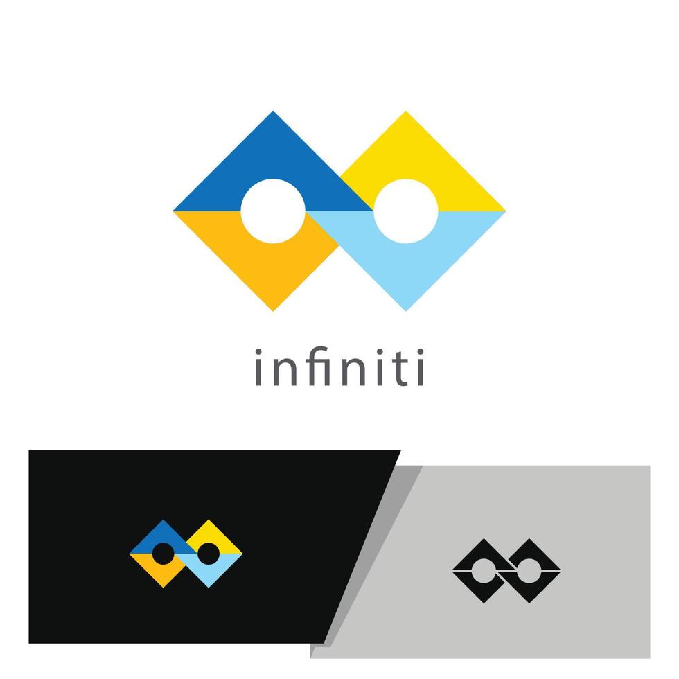 infinity logo with geometric shape vector