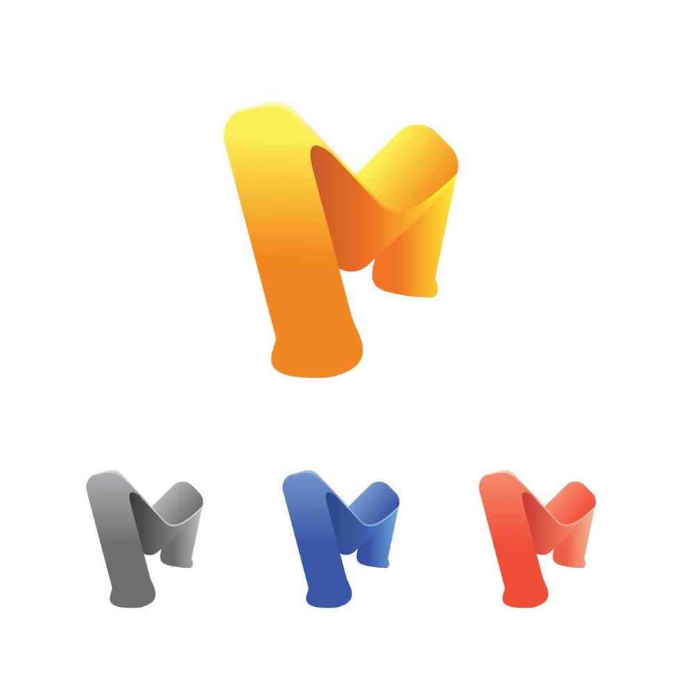 creative cartoon style letter m logo vector