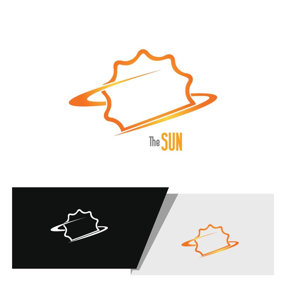 sun logo with swoosh around it vector