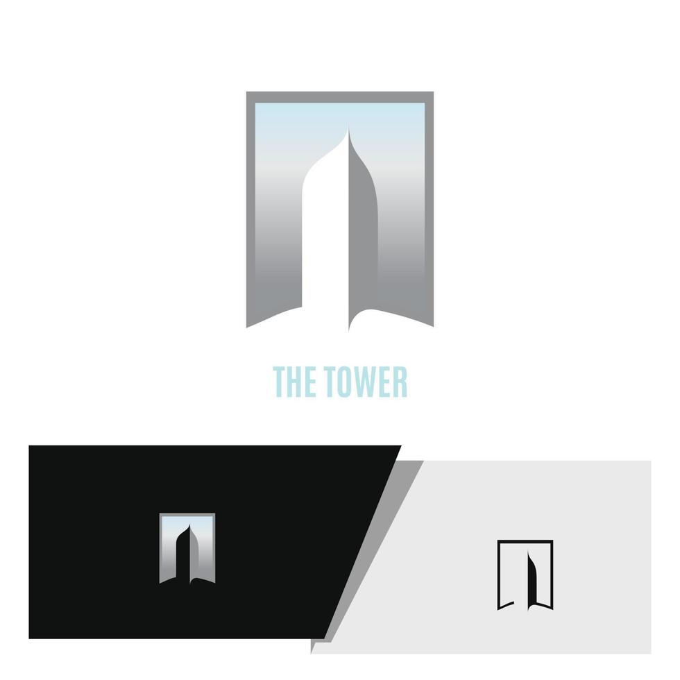 abstract building or tower logo vector