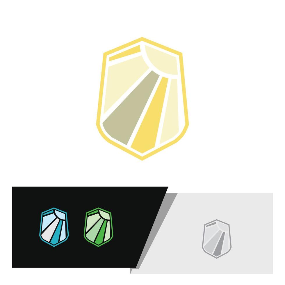 sun in the shield logo vector