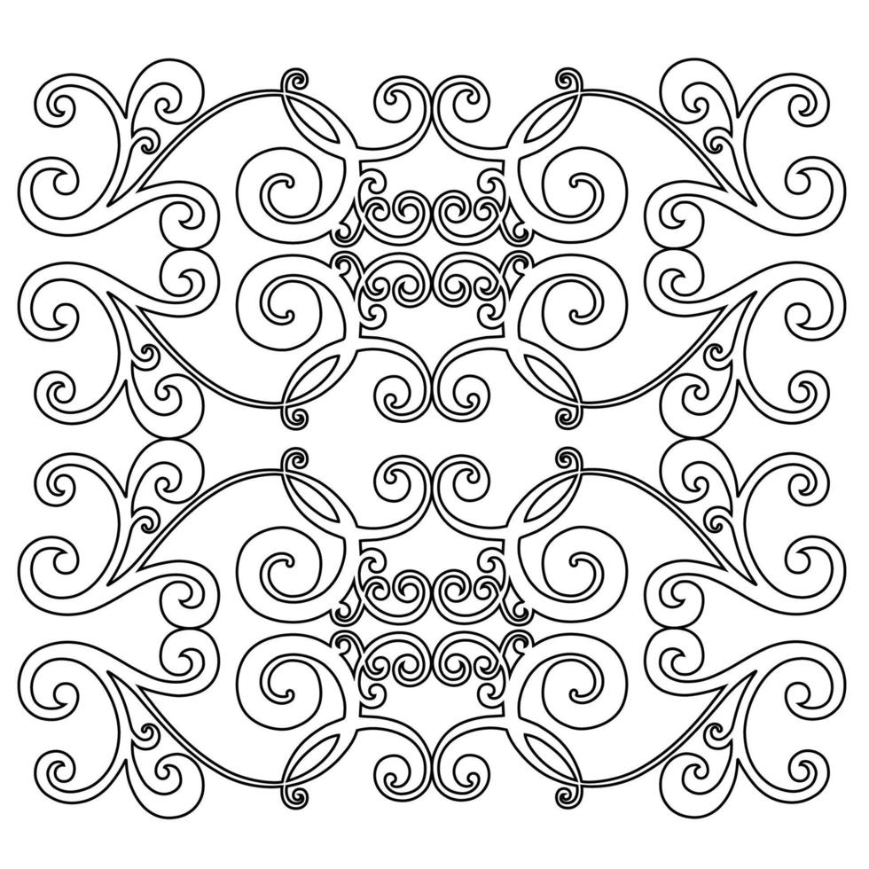 Remolino de ornamento de pergamino barroco vintage de damasco vectorial. remolino del escudo heráldico del monograma victoriano. retro floral hoja patrón borde follaje antiguo acanto caligrafía grabado tatuaje azulejo elemento de decoración vector