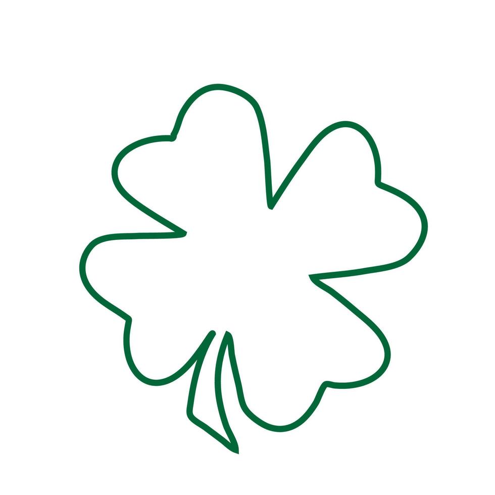 icono de vector de trébol de trébol verde. Símbolo del día de San Patricio, signo de hoja de duende. trébol trébol aislado, elemento decorativo plano. ilustración del logotipo