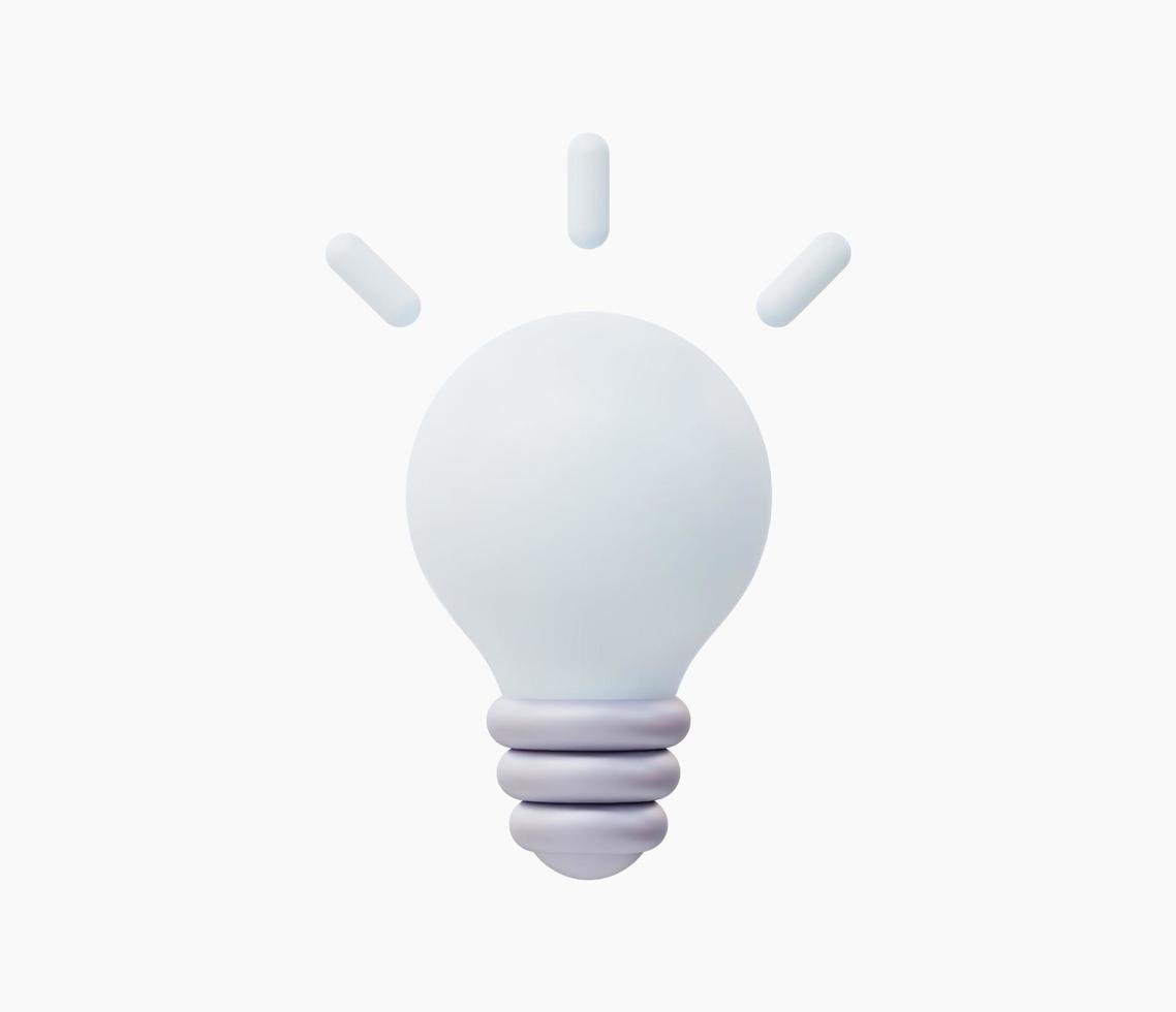 3d Realistic lightbulb vector illustration.