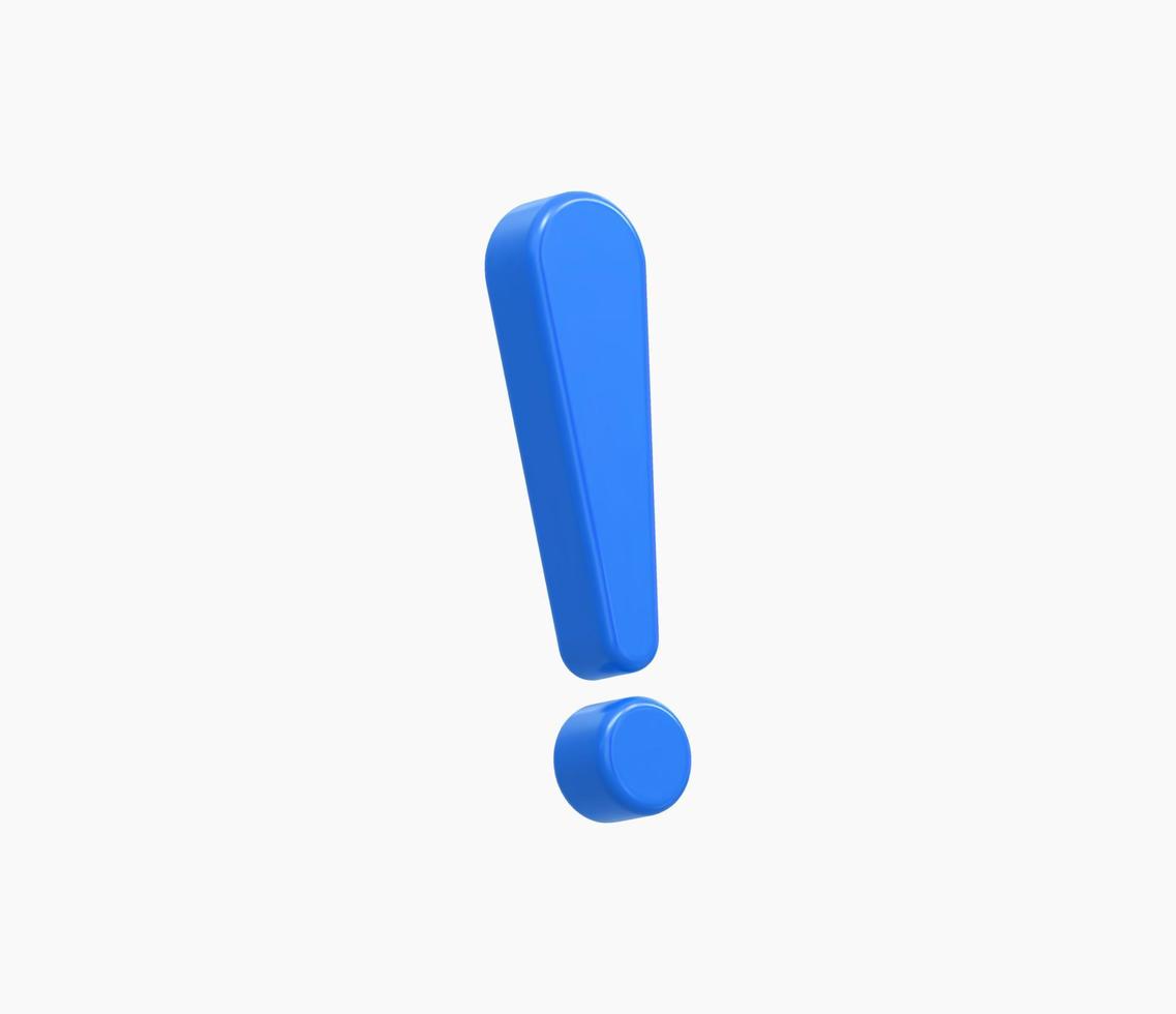 3d Realistic exclamation mark vector illustration.