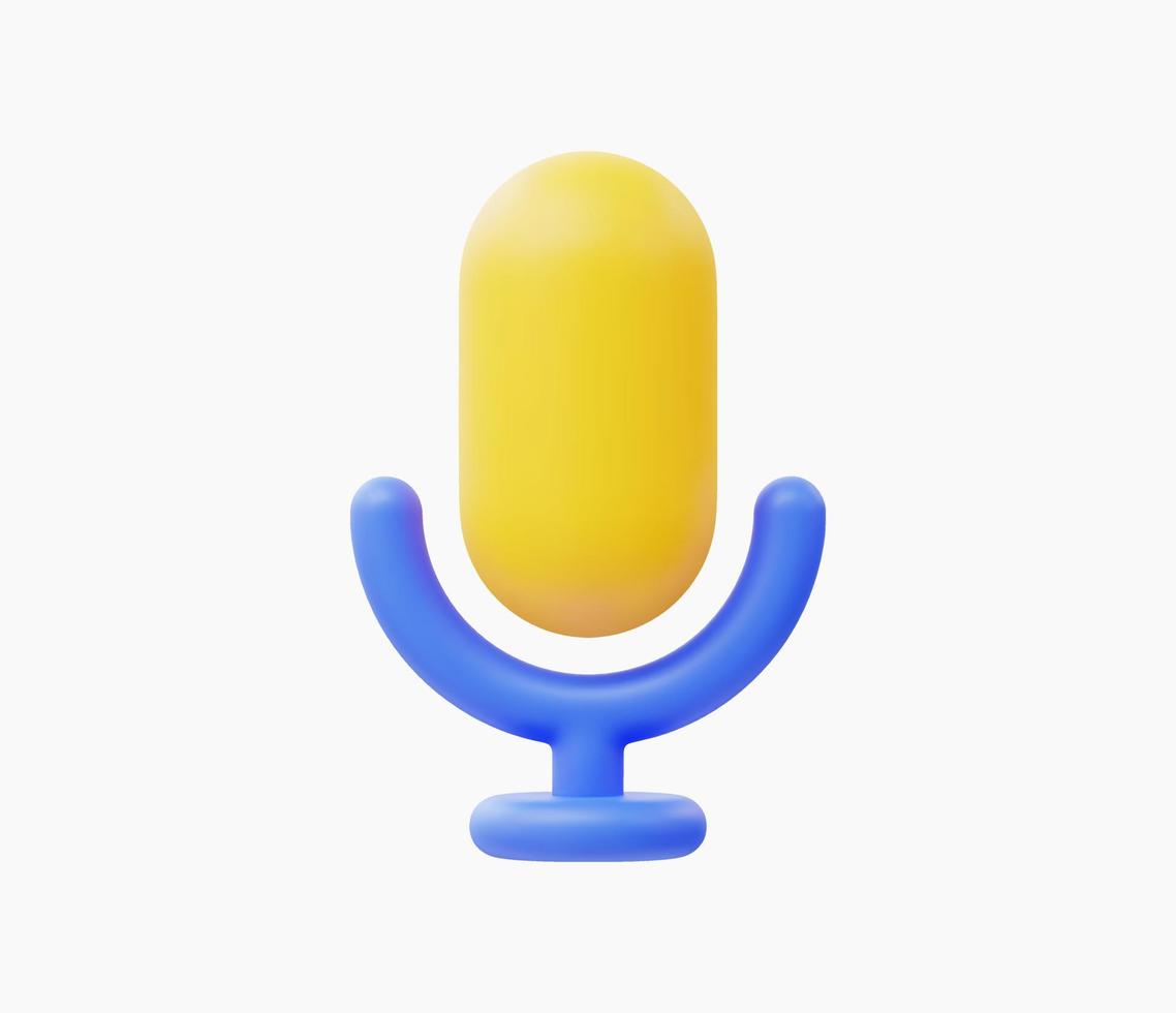 3d Realistic Microphone Icon vector illustration.