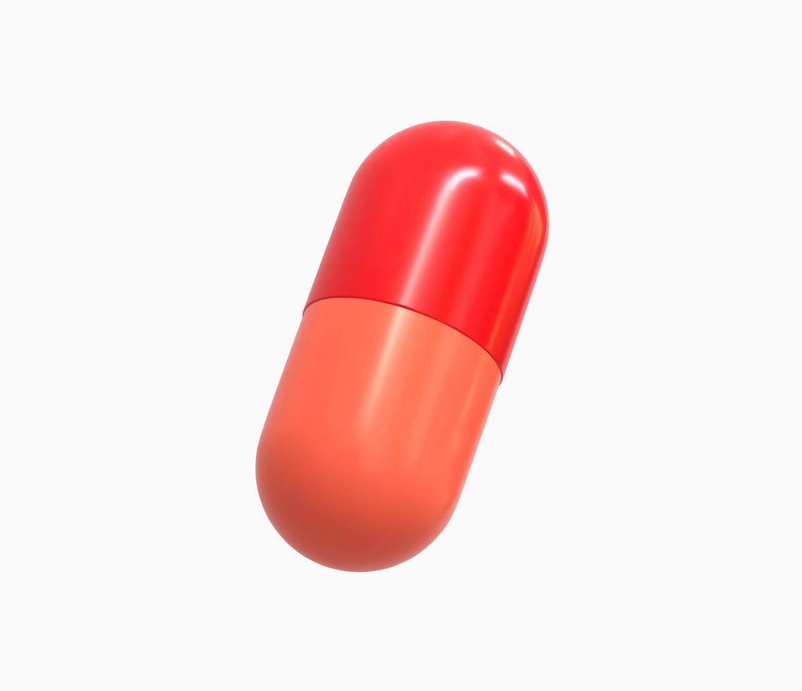 3D realistic medicinal capsule vector illustration