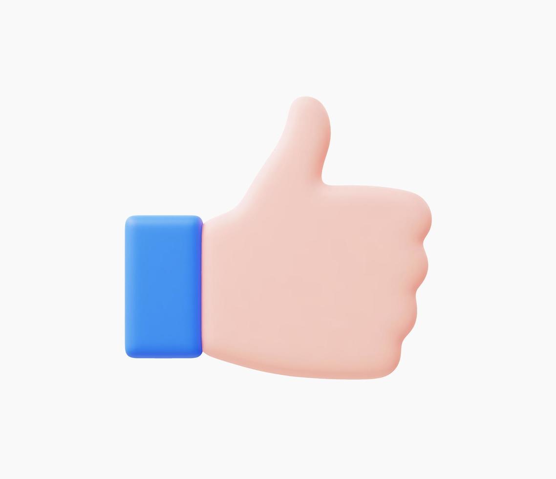 3d Realistic Thumbs Up Hand vector illustration.