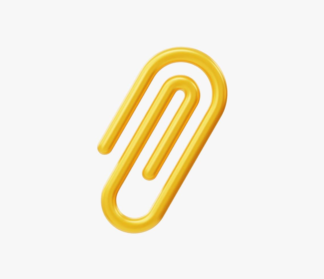 3d Realistic Paperclip Attachment Icon vector illustration.