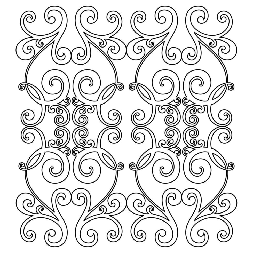 Remolino de ornamento de pergamino barroco vintage de damasco vectorial. remolino del escudo heráldico del monograma victoriano. retro floral hoja patrón borde follaje antiguo acanto caligrafía grabado tatuaje azulejo elemento de decoración vector