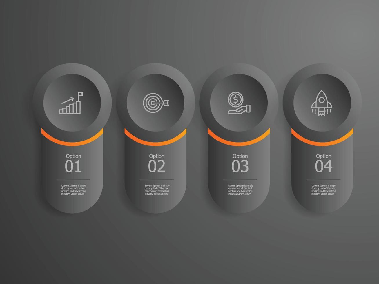 abstract horizontal timeline infographics element vector