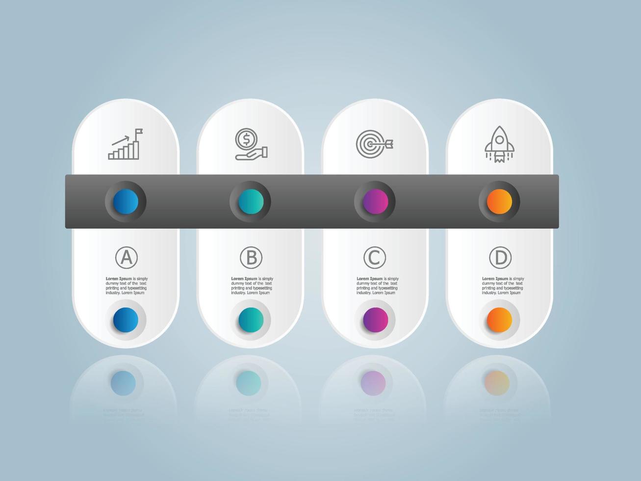 abstract horizontal timeline infographics element vector