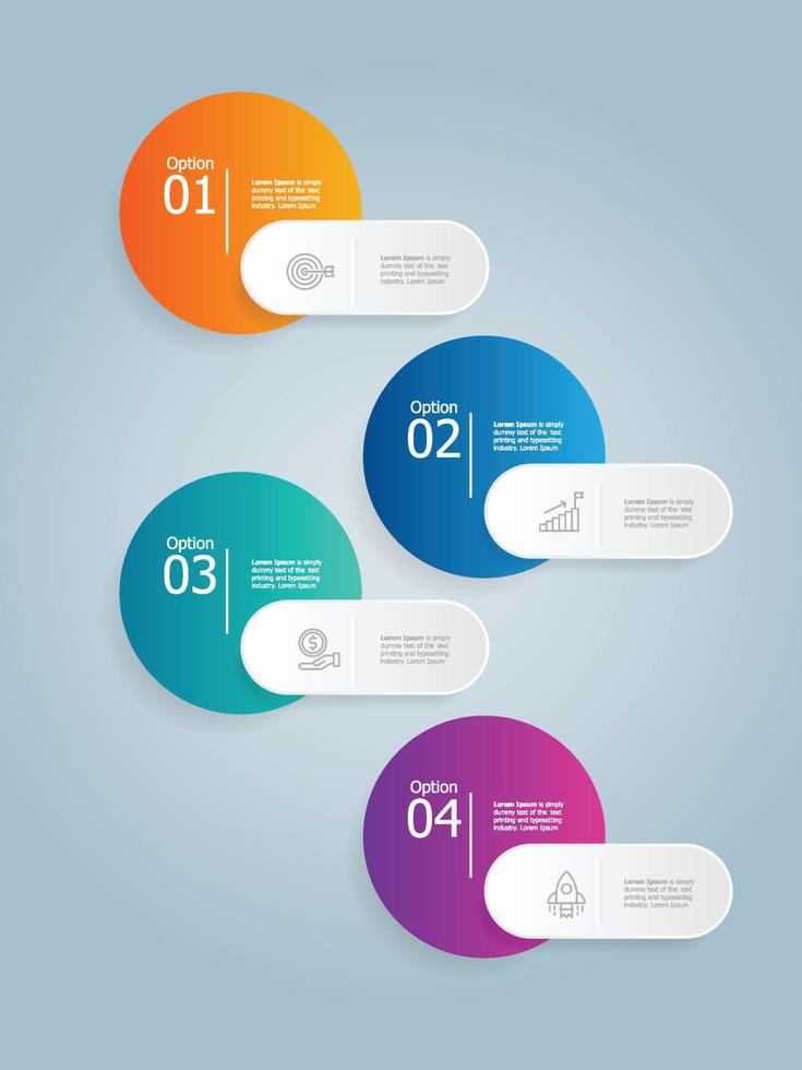 abstract verticle circle infographics vector