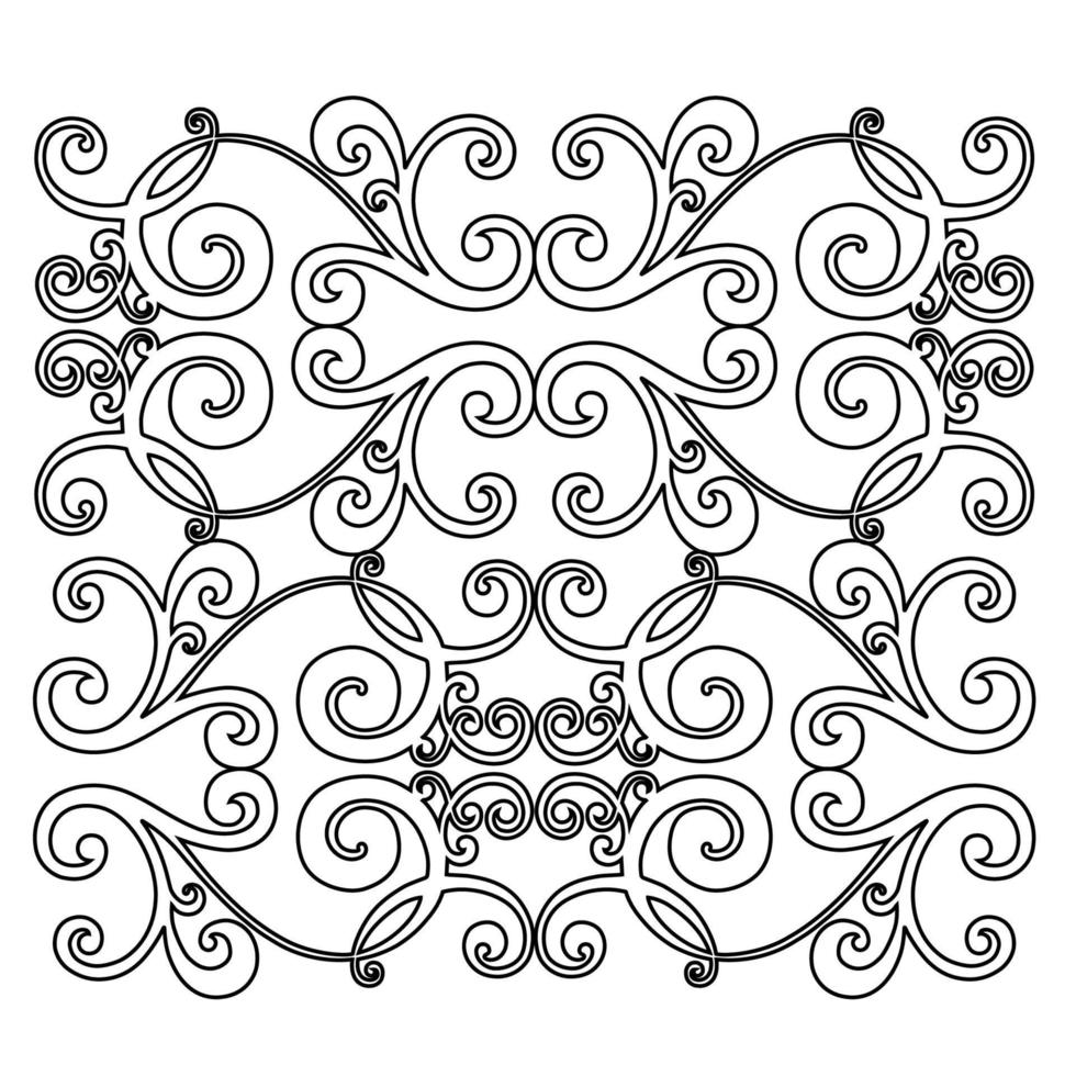 Remolino de ornamento de pergamino barroco vintage de damasco vectorial. remolino del escudo heráldico del monograma victoriano. retro floral hoja patrón borde follaje antiguo acanto caligrafía grabado tatuaje azulejo elemento de decoración vector