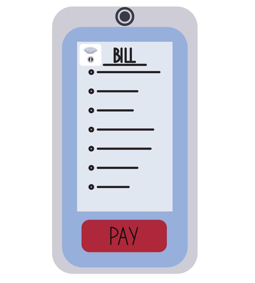 Online payment of utility bills. Vector stock illustration isolated on white background.