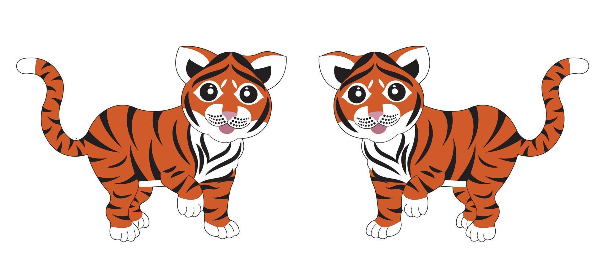 tigre chino ilustración de stock vectorial aislada sobre fondo blanco. vector