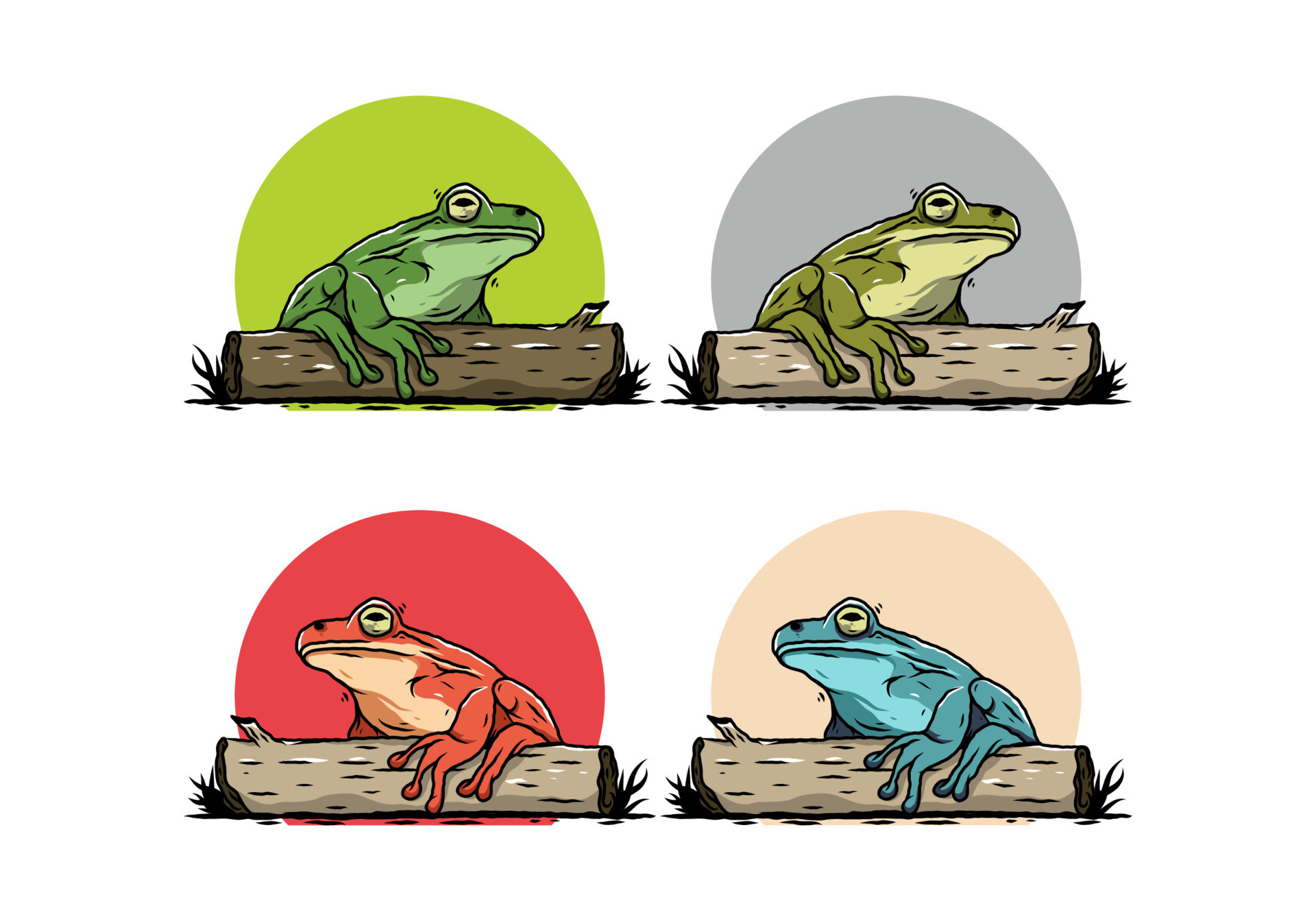 big frog perched on a log illustration 8324136 Vector Art at Vecteezy