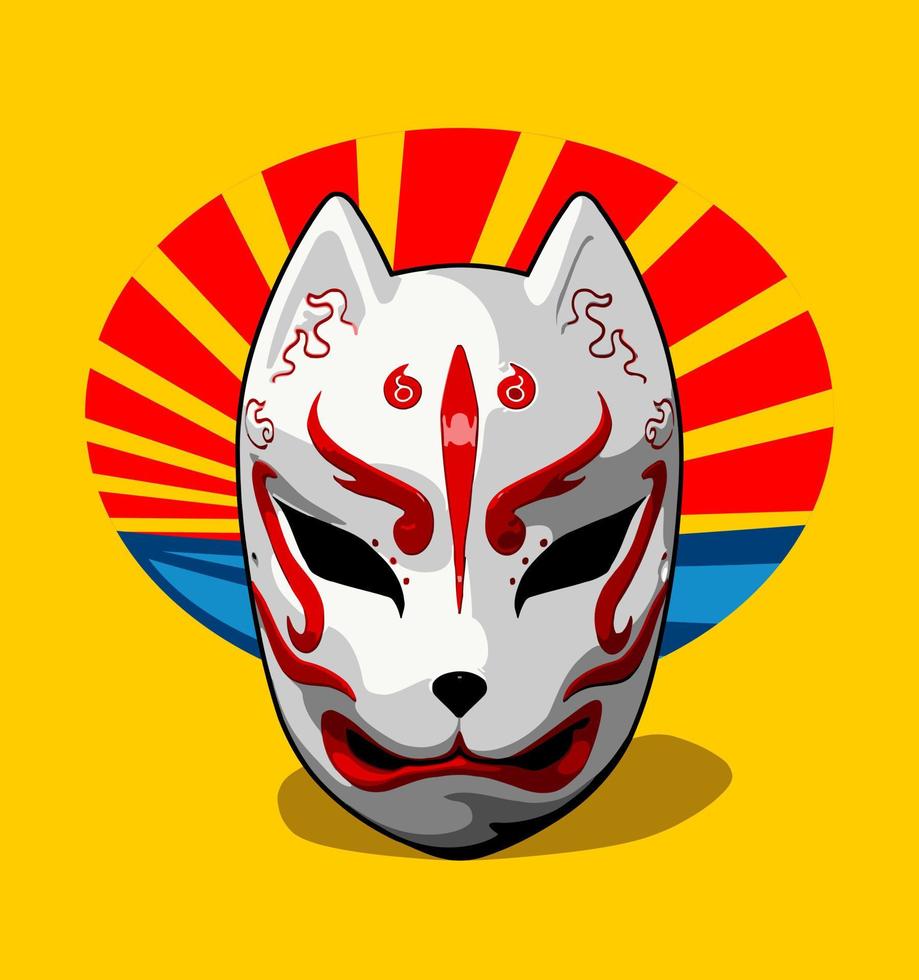 Japanese traditional mask on ... vector
