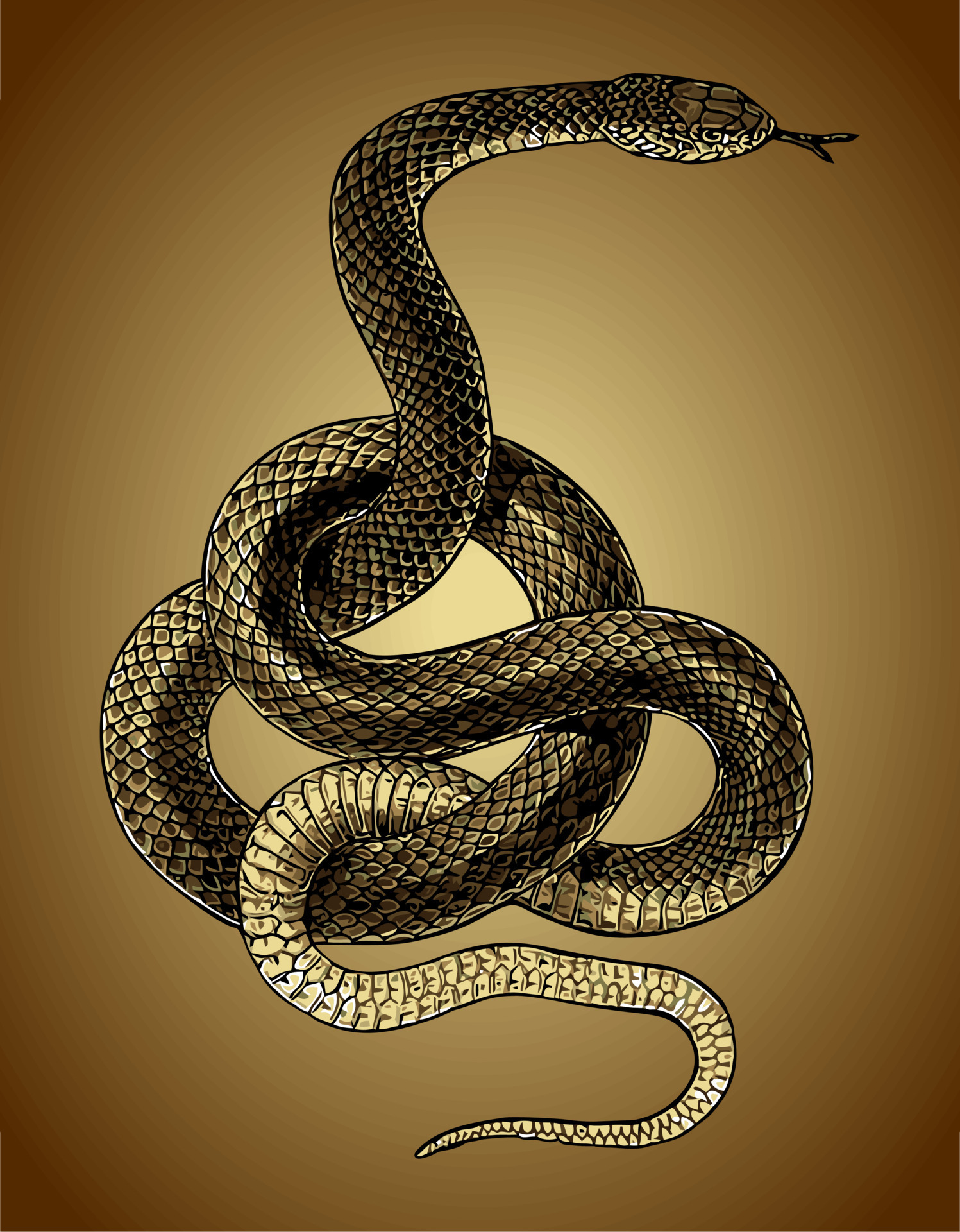 venomous snake wrapped around... 8324205 Vector Art at Vecteezy