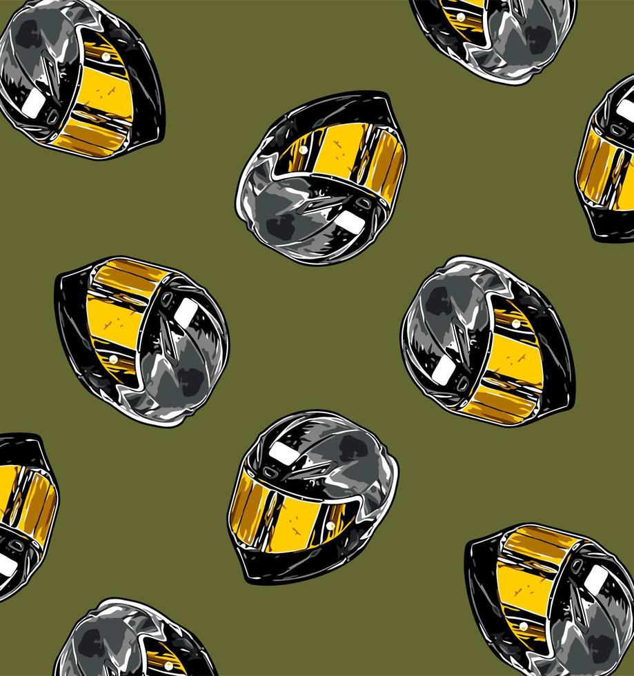green background black helmet... vector