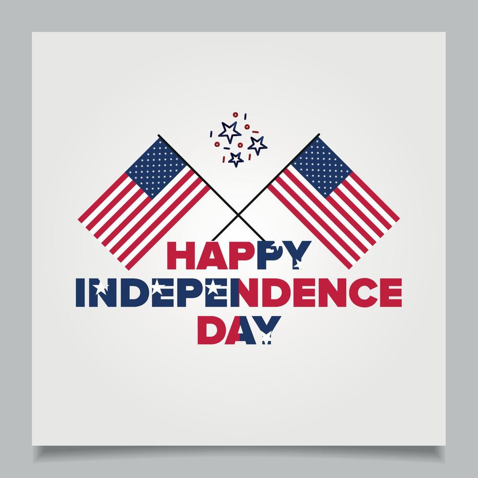 USA Independence Day Wishes Banner vector