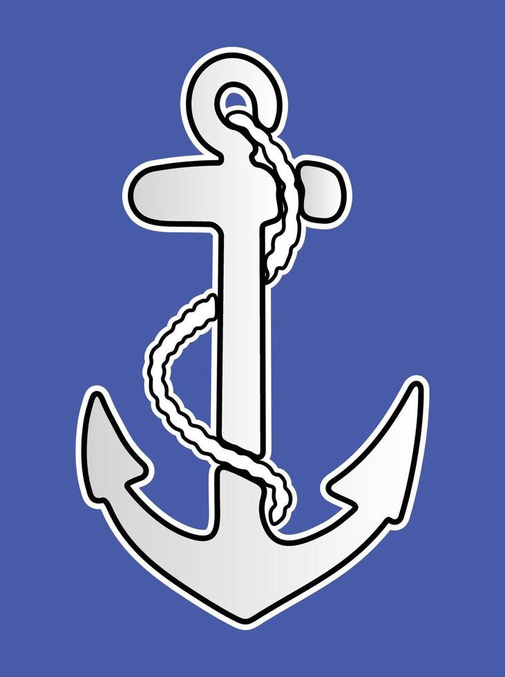 White anchor over navy blue background vector