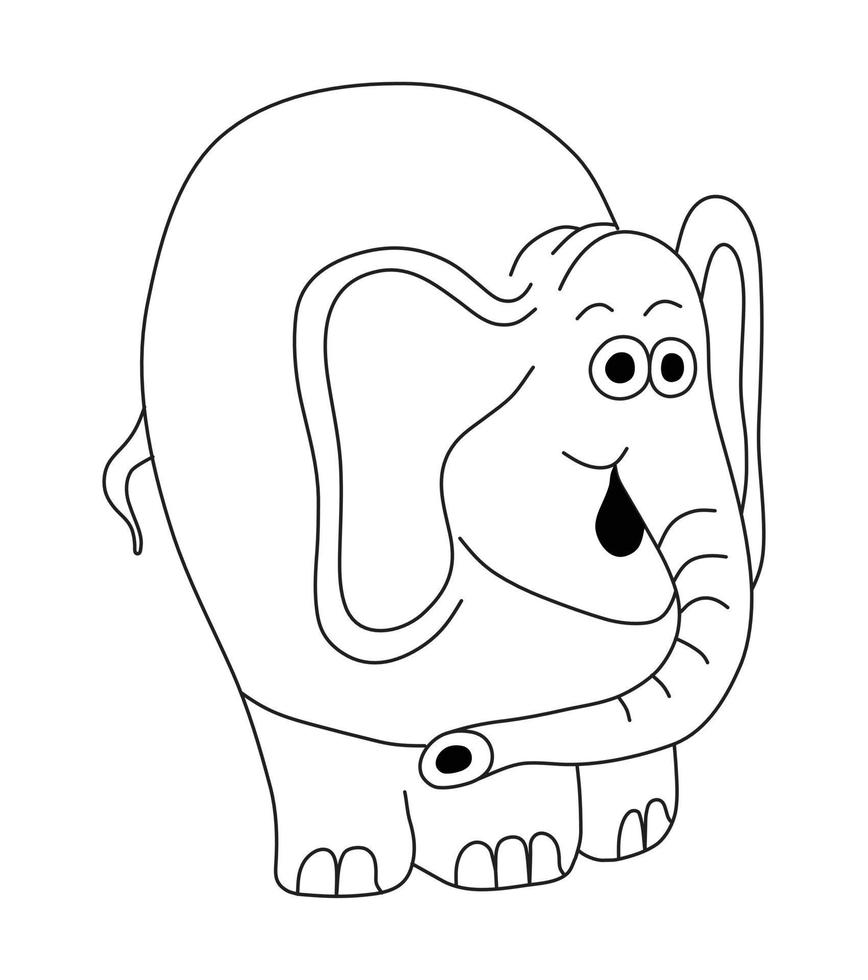 Children's elephant drawing vector