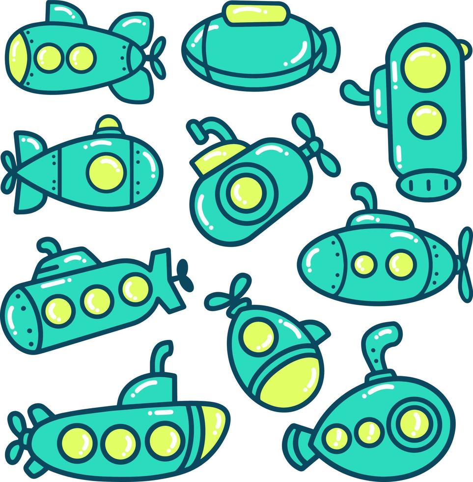 Submarine Doodle Illustration vector