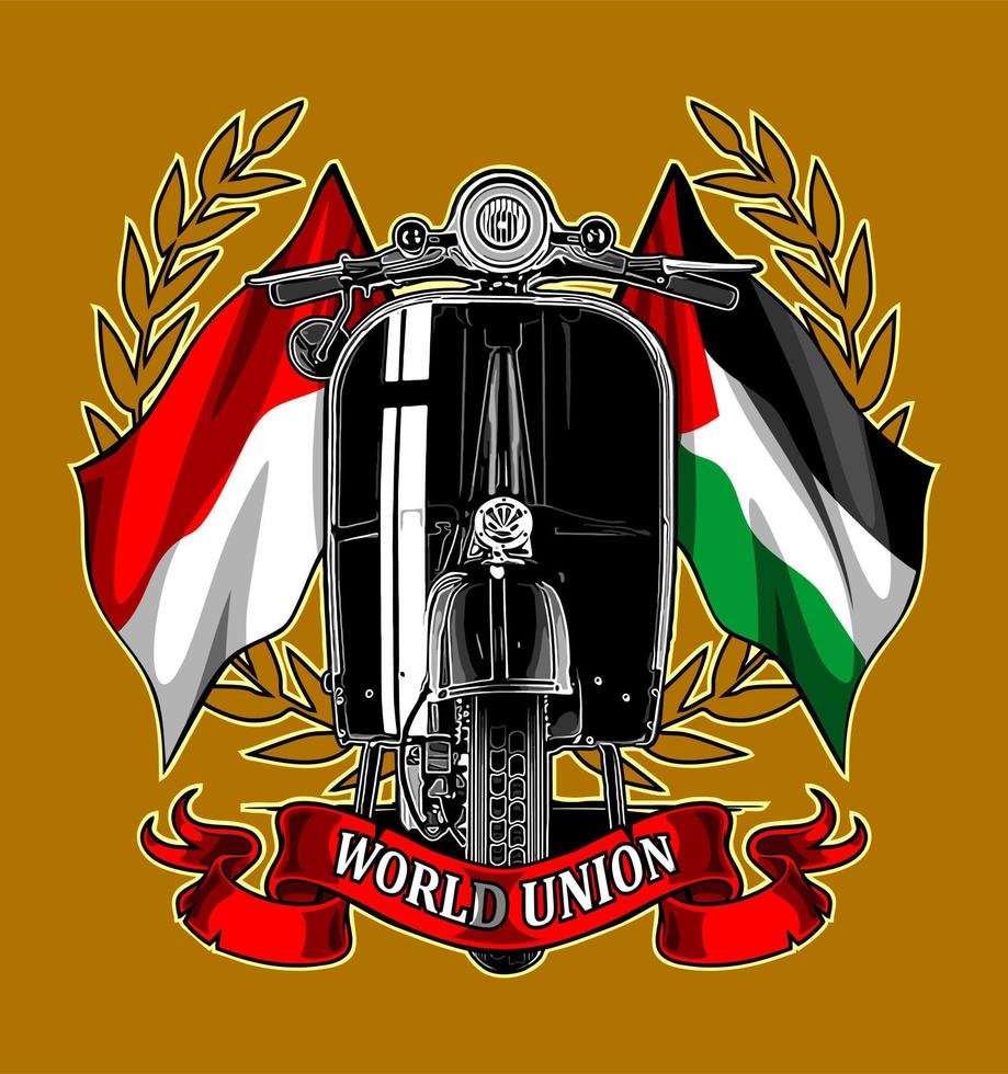 Indonesian and palestine flag... vector