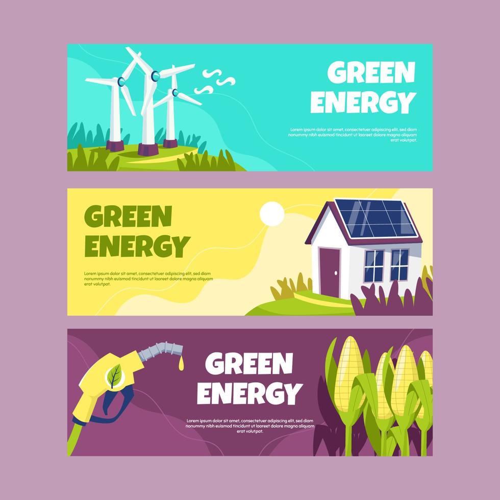 Green Energy Banner Set vector